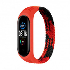 Ремінець BeCover Elastic Nylon Style для Xiaomi Mi Smart Band 5/Mi Smart Band 6 Size L Black/Red (706157)