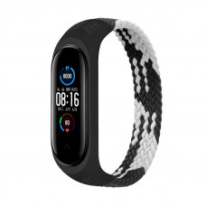 Ремінець BeCover Elastic Nylon Style для Xiaomi Mi Smart Band 5/Mi Smart Band 6 Size M Black/White (706147)