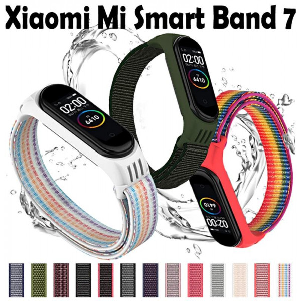 Ремінець BeCover Nylon Style для Xiaomi Mi Smart Band 7 Lime-Gray (707664)