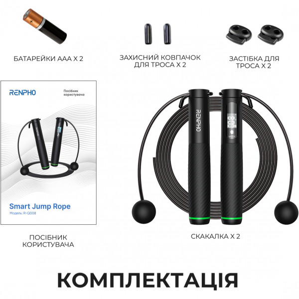 Розумна скакалка RENPHO Jump Black (R-Q008-BK)