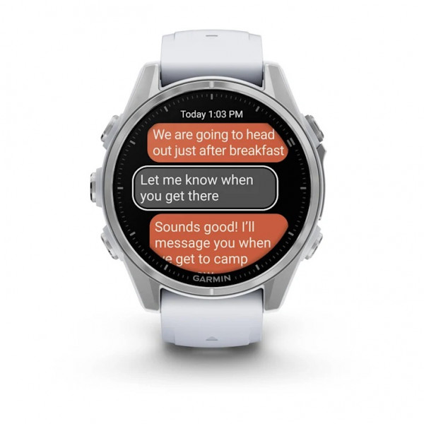 Смарт-годинник Garmin Fenix 8 43mm AMOLED Silver with Whitestone Silicone (010-02903-00)