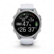 Смарт-годинник Garmin Fenix 8 43mm AMOLED Silver with Whitestone Silicone (010-02903-00)