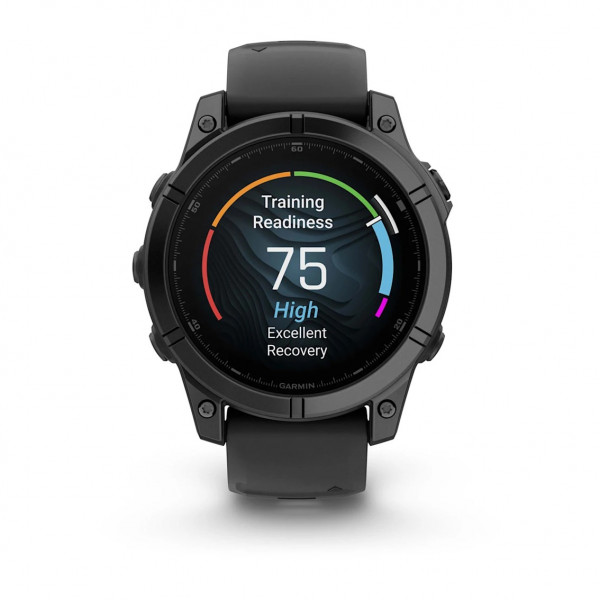 Смарт-годинник Garmin Fenix E 47mm AMOLED Slate Gray Steel with Black Silicone Band (010-03025-13)