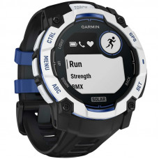 Смарт-годинник Garmin Instinct 3 50mm Solar Whitestone with Black/Bolt Blue Silicone (010-02935-43)