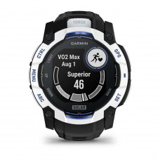 Смарт-годинник Garmin Instinct 3 50mm Solar Whitestone with Black/Bolt Blue Silicone (010-02935-43)