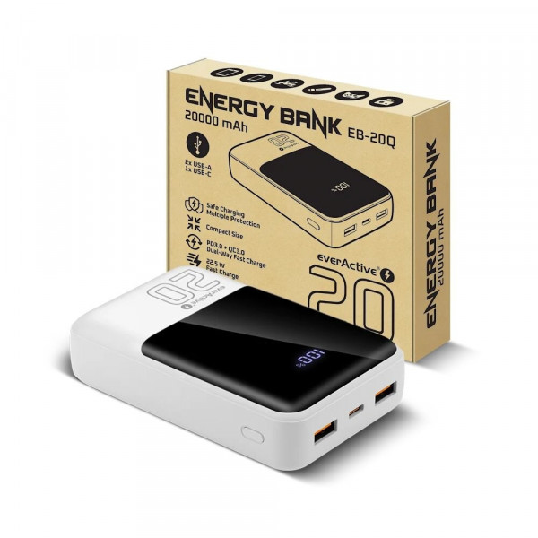 Універсальна мобільна батарея everActive EB-20Q 20000mAh White