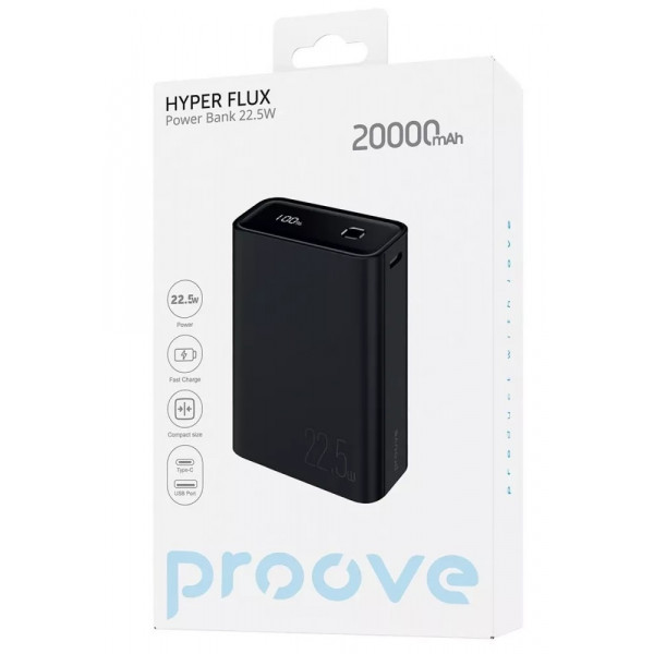 Універсальна мобільна батарея Proove Hyper Flux 22.5W 20000mAh Black (PBH220120001)