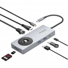 USB-хаб Promate ComandHub-Pro USB Type-C Grey