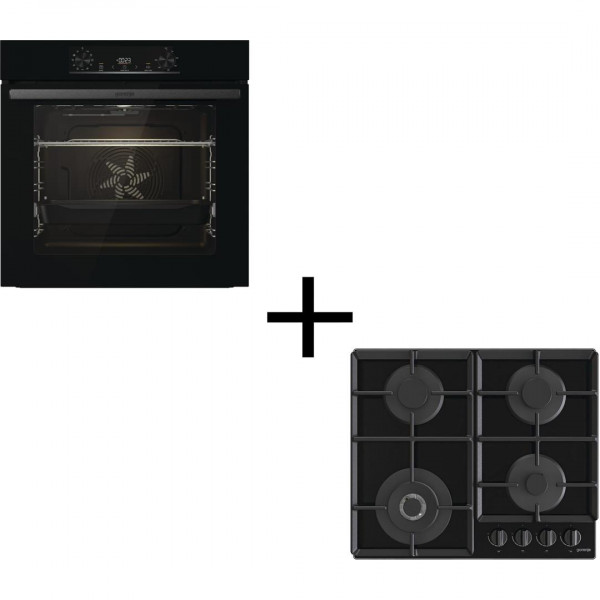 Вбудований комплект Варильна поверхня Gorenje GTW641EB + Духова шафа Gorenje BO6735E05B