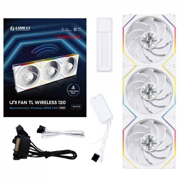 Вентилятор Lian Li Uni Fan TL Wireless Reverse 120-3 White (G99.12RTL1W3W.00)