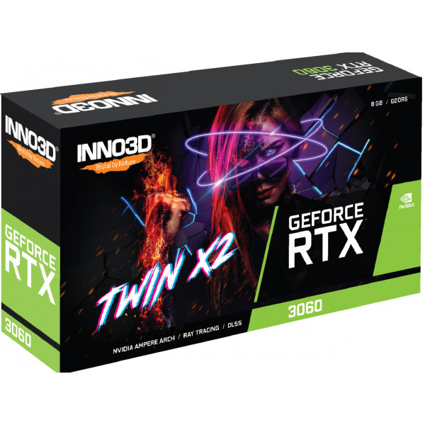 Відеокарта GF RTX 3060 8GB GDDR6 Twin X2 Inno3D (N30602-08D6-11902130)