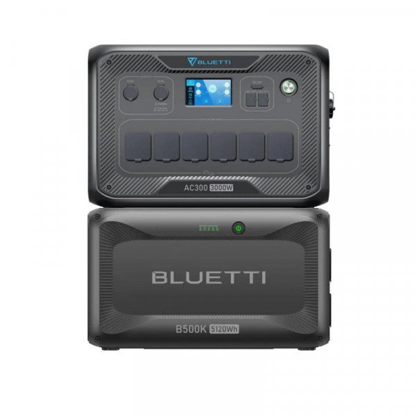 Зарядна станція Bluetti AC300 + акумуляторний модуль B500K, 3000W, 5120Wh, LiFePO4