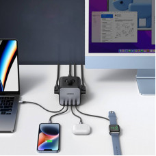 Зарядний пристрій Ugreen DigiNest Cube CD268 65W (2хUSB-C+2xUSB-A) Gray (60113)