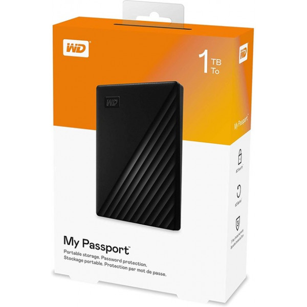 Зовнішній жорсткий диск 2.5" USB 1.0TB WD My Passport Black (WDBYVG0010BBK-WESN)_Bulk
