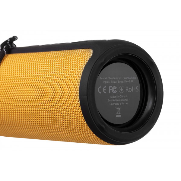 Акустична система 2E SoundXTube TWS MP3 Wireless Waterproof Yellow (2E-BSSXTWYW)