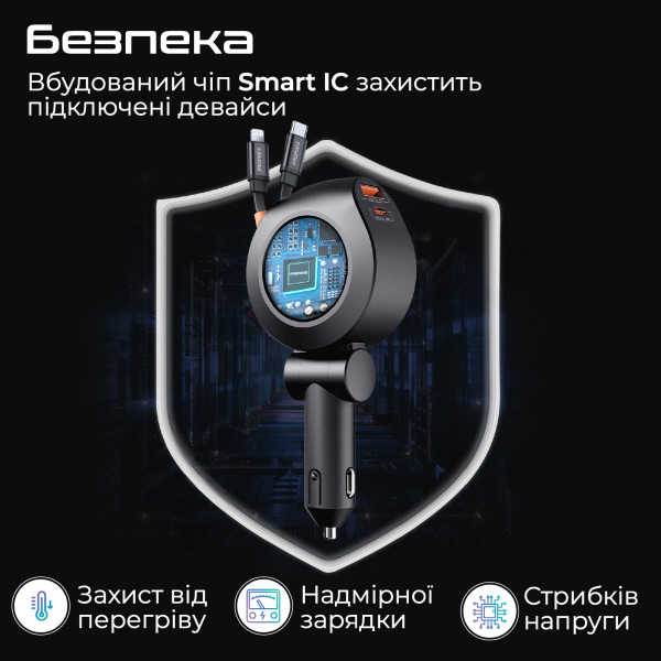 Автомобільний зарядний пристрій Promate DriveGear-R2 88W Black