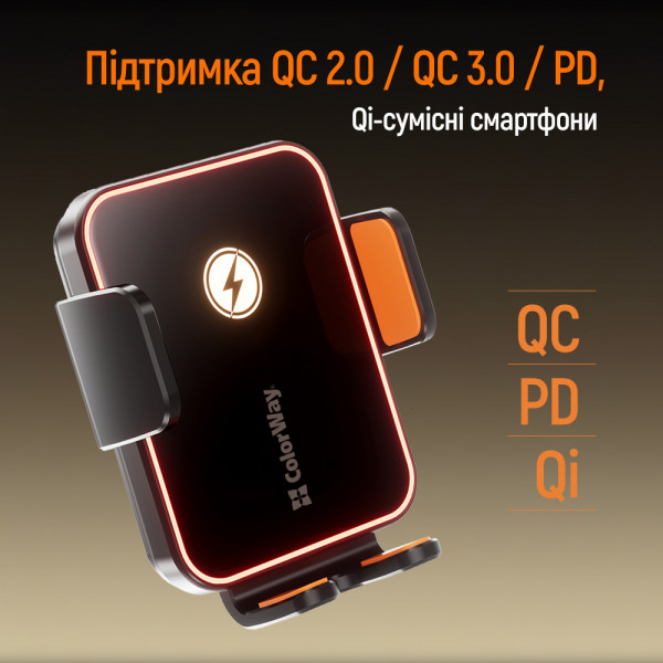 Бездротовий зарядний пристрій СolorWay Ultra-mini 15W Black (CW-CHAW069Q-BK)