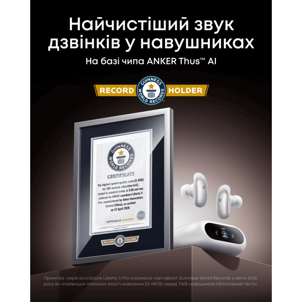 Bluetooth-гарнітура Anker SoundCore Liberty 5 Pro White (D1203G21)