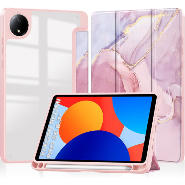 Чохол-книжка BeCover Soft Edge TPU для Xiaomi Redmi Pad SE 8.7 Pink Marble (712576)