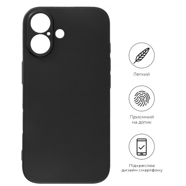 Чохол-накладка BeCover для Apple iPhone 16 Plus Black (712276)