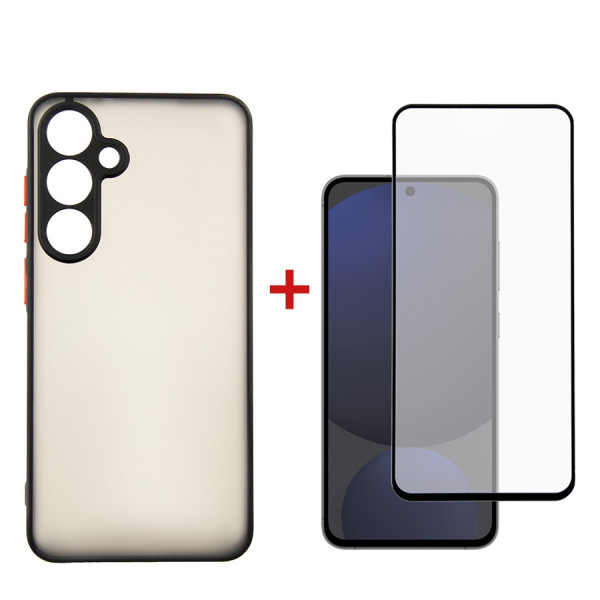 Чохол-накладка Dengos Matt для Samsung Galaxy S25 FE Black (DG-KM-168) + захисне скло