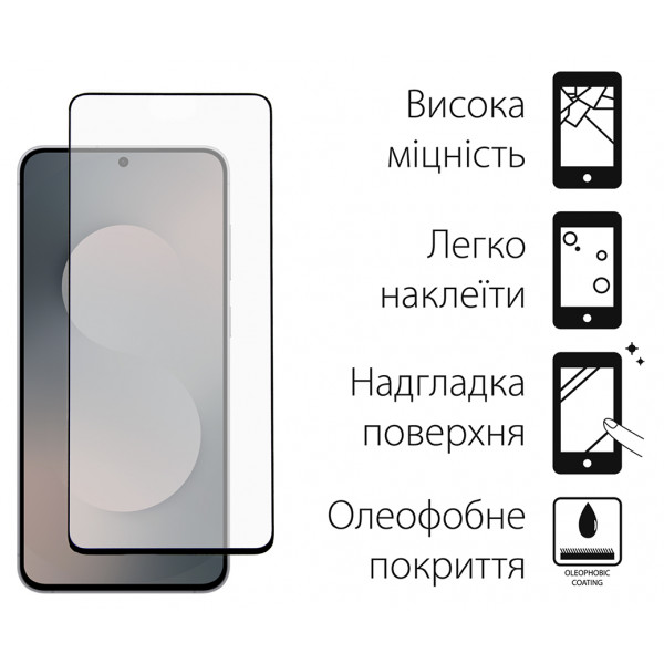 Чохол-накладка Dengos Matt для Samsung Galaxy S25 FE Black (DG-KM-168) + захисне скло