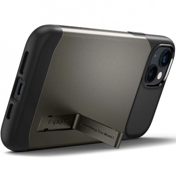Чохол-накладка Spigen Slim Armor with MagFit для Apple iPhone 14 Gunmetal (ACS04685)