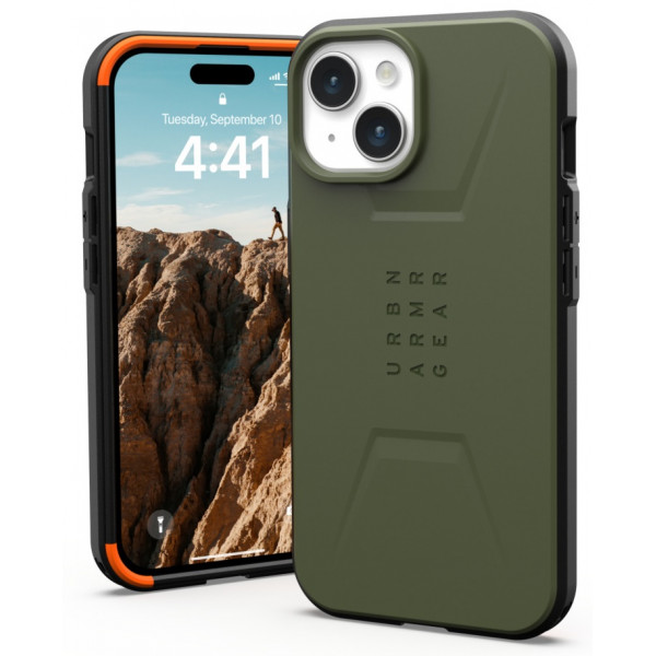 Чохол-накладка Urban Armor Gear Civilian Magsafe для Apple iPhone 15 Olive (114287117272)