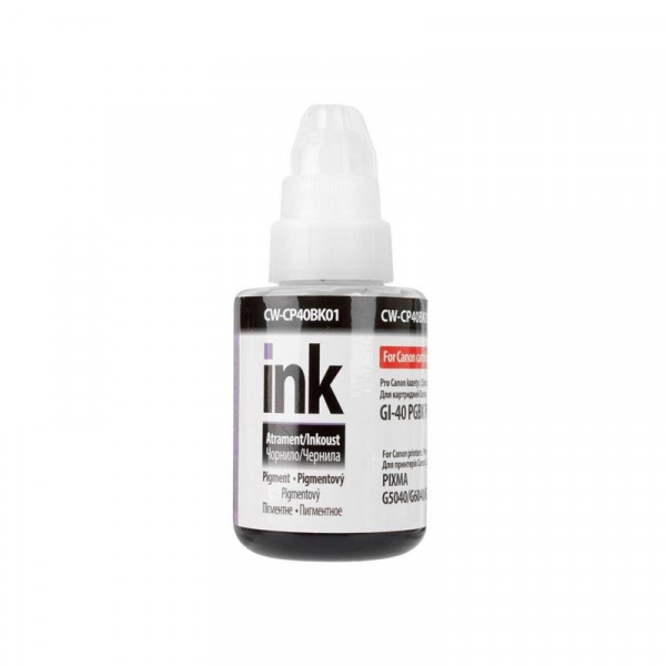 Чорнило CW Canon GI-40 PIXMA GM2040/G5040/G604 (CW-CP40BK01) Black Pigment, 135мл