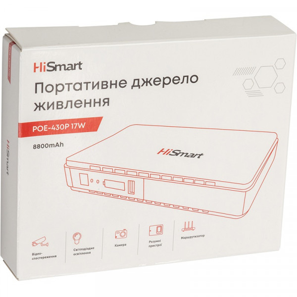 Джерело безперебійного живлення для роутера HiSmart POE-430P 17W
