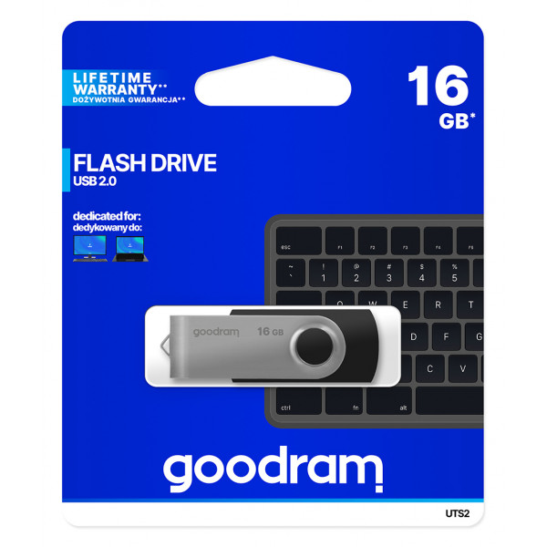 Флеш-накопичувач USB2.0 16GB Goodram UTS2 (Twister) Black (UTS2-0160K0R11)