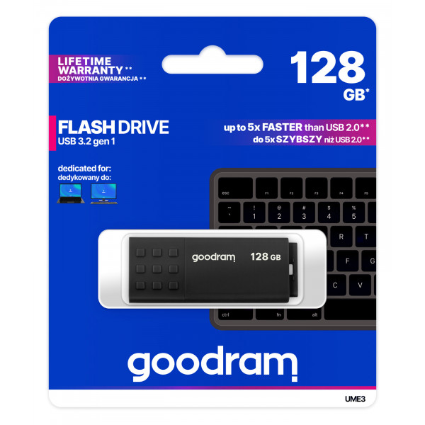 Флеш-накопичувач USB3.2 128GB Goodram UME3 Black (UME3-1280K0R11)