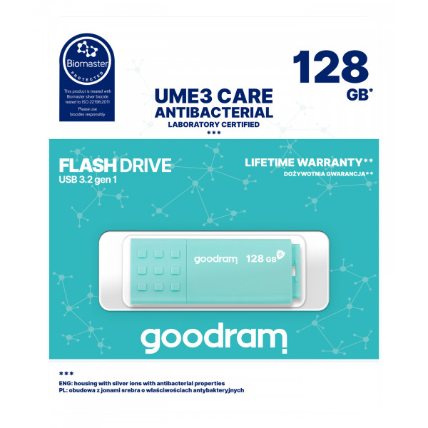 Флеш-накопичувач USB3.2 128GB Goodram UME3 Care Green (UME3-1280CRR11)