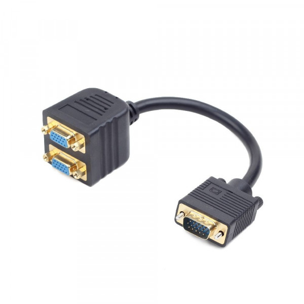Кабель Cablexpert VGA - 2хVGA (M/F), HD15, 0.2 м, Black (CC-VGAX2-20CM)