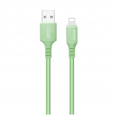 Кабель ColorWay USB - Lightning (M/M), soft silicone, 2.4 А, 1 м, Green (CW-CBUL042-GR)