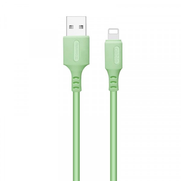 Кабель ColorWay USB - Lightning (M/M), soft silicone, 2.4 А, 1 м, Green (CW-CBUL042-GR)