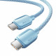 Кабель Essager Breeze USB Type-C - USB Type-C (M/M), 100W, 2 м Blue (EXCTT1-WLA03-P)