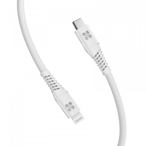 Кабель Promate USB Type-C - Lightning (M/M), 3 A, 20 W, 1.2 м, PowerLine-Ci120 White