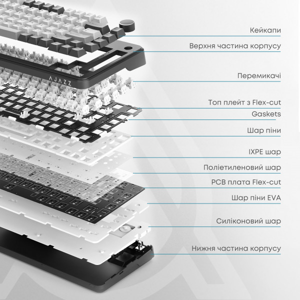 Клавіатура Ajazz AK820 Max Magnetic Switch White (AK820MAX-WM-PWB)