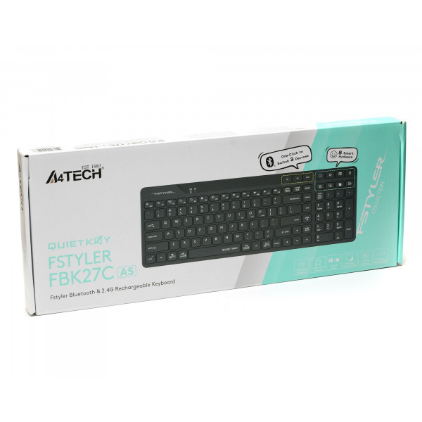 Клавіатура бездротова A4Tech FBK27C AS Black
