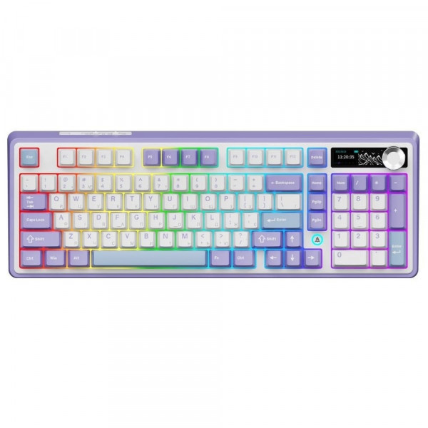 Клавіатура бездротова Ajazz AK980 Clear Sky Switch Purple (AK980-CS-PWB)