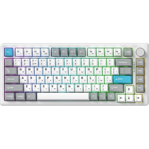 Клавіатура бездротова GamePro Asgard Yord Keychron Super Red Switch White (MK266WH)