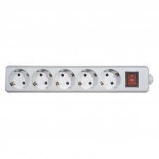 Колодка подовжувача Emos (P1520) з вимикачем, 5 розеток White