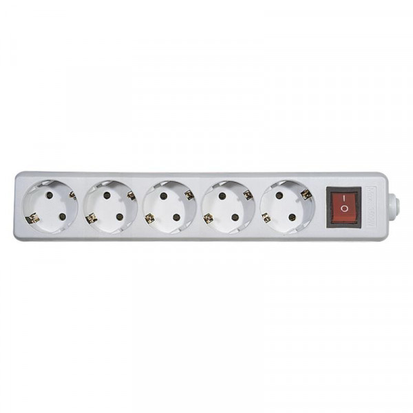 Колодка подовжувача Emos (P1520) з вимикачем, 5 розеток White