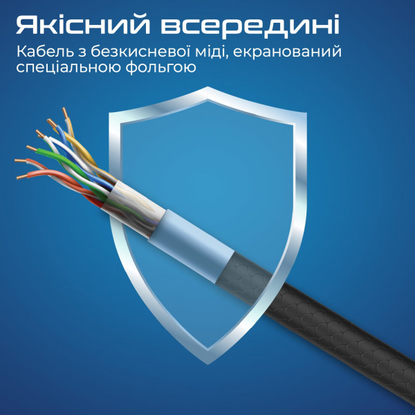 Комплект кабелів Promate USB Type-C - USB Type-C (M/M), 3A, 60W, 0.3 м, 1.2 м, 2 м Black (cablekit-cc.black)