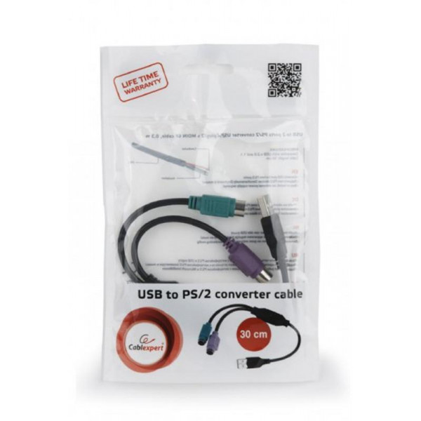 Контролер Cablexpert (UAPS12-BK), USB 1.1/2 x PS/2, 0.3 м, чорний