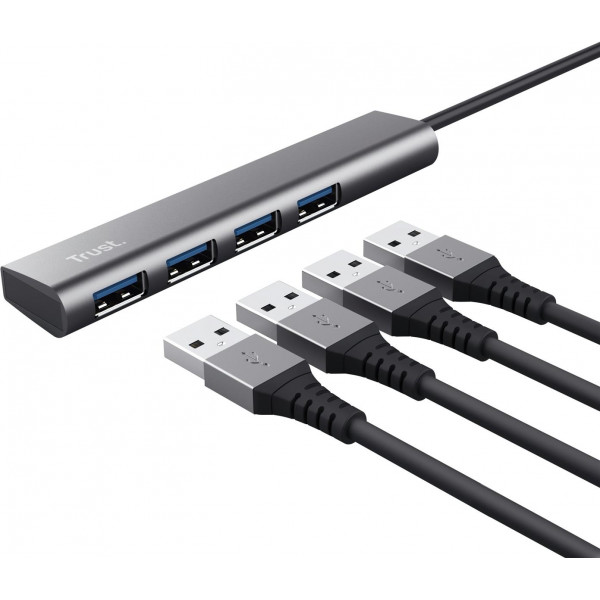 Концентратор Trust Halyx USB Type-C Grey (24948)