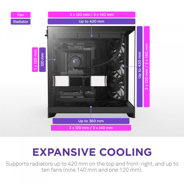 Корпус NZXT H9 Flow Black без БЖ (CM-H92FB-01)