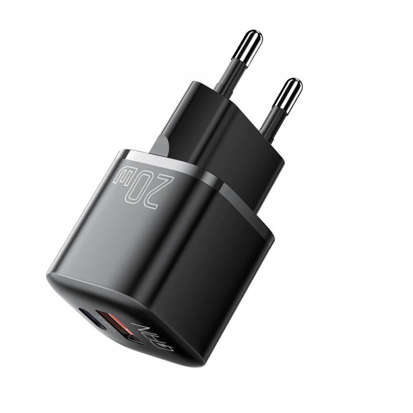 Мережевий зарядний пристрій Essager Camber 20W USB A + Type C Black (ECTAC-HMB01-P)