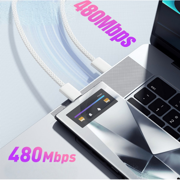 Мережевий зарядний пристрій Essager Vanjane 20W USB-C White (EFJB02-JSTT2-T) + кабель USB Type-C